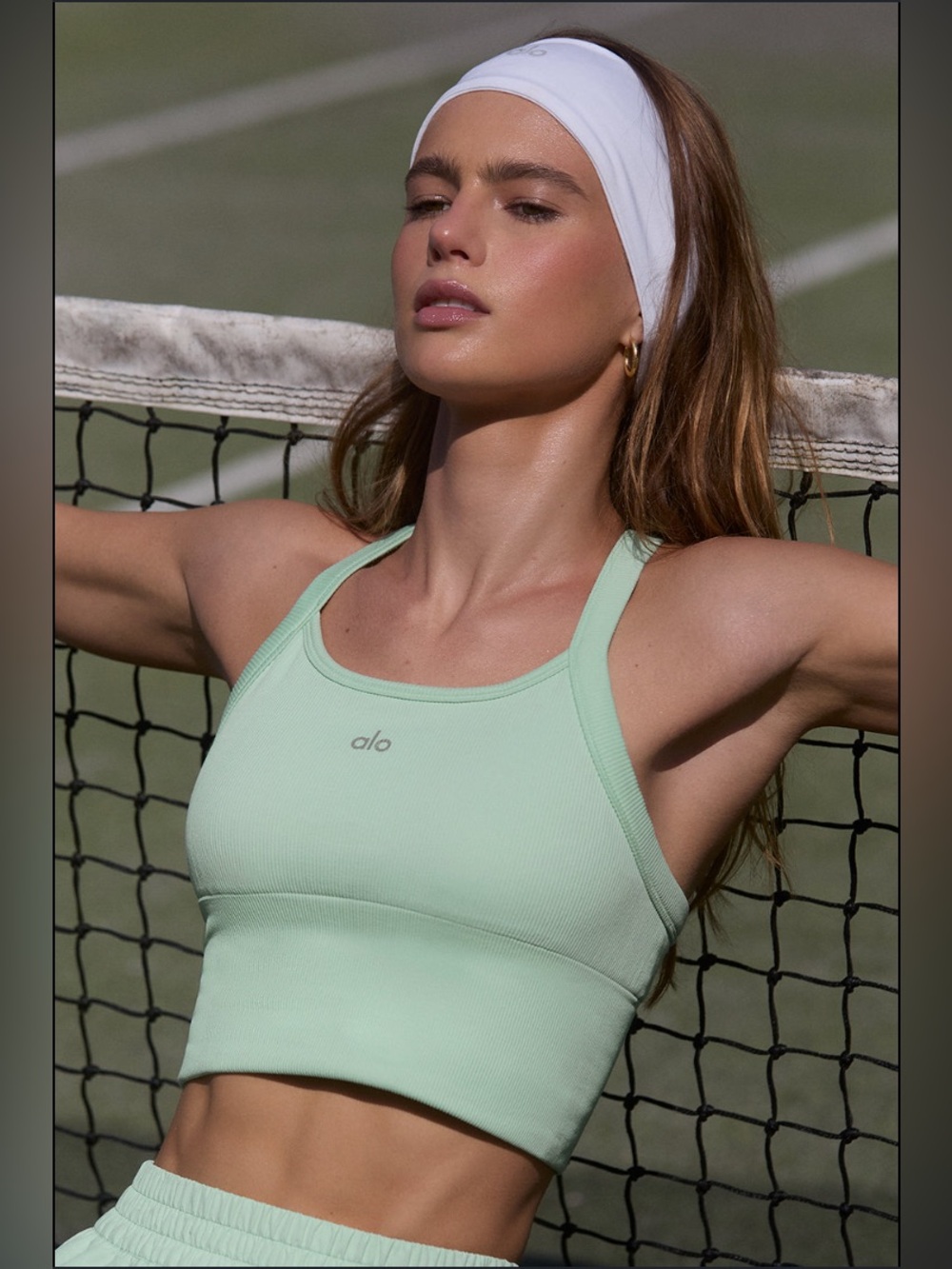 NWT Alo Seamless Ribbed Favorite Bra Tank, Spearmint Green, Size Small